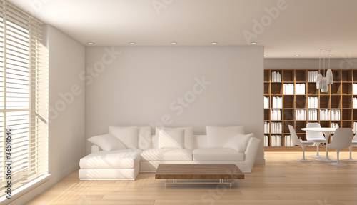 Illustration: Interno con divano e finestra Interno con divano e finestra