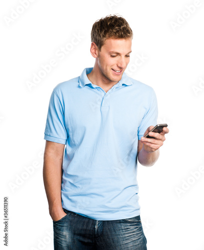 Photo: Mann mit Smartphone Mann mit Smartphone
