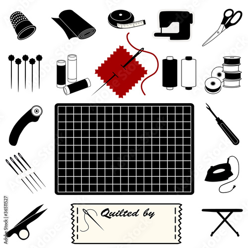Vektor: Quilting Icons Quilting Icons