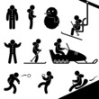 Winter Activity Chairlift Skiing Snowmobile Snow Fight Sledding