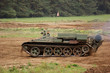 offroad scenery with driving tank