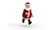 Cartoon Santa Claus running on spot - front view Cartoon Santa Claus running on spot - front view