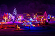 Christmas fantasy - trees and houses in lights Christmas fantasy - trees and houses in lights