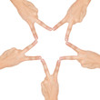 star made of human hands