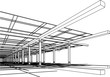 Abstract modern architecture design in vector wire-frame Abstract modern architecture design in vector wire-frame
