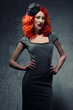 Foto: Gorgeous redhead woman with blood on her lips Gorgeous redhead woman with blood on her lips