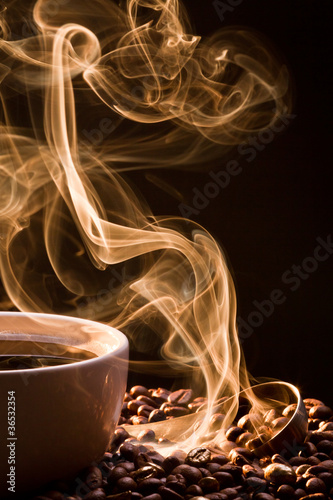 Photo: Smell of good cofee from a cup Smell of good cofee from a cup