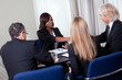 Job interview shaking hands