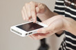 Human hand using smart phone Human hand using smart phone