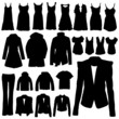 clothing in black vector silhouette