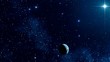 The moon (planet) in the star sky