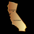 Gold california state map