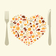 Vector: Restaurant Design In Form Of Heart Restaurant Design In Form Of Heart