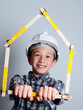 smiling child with white helmet