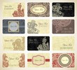 Various vintage ornamental business card collection