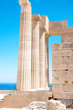 Ruins of ancient temple. Lindos. Rhodes island. Greece