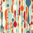 Cutlery silhouette icons pattern background Cutlery silhouette icons pattern background