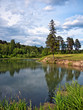 Beautiful landscape with a forest lake Beautiful landscape with a forest lake