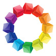 Color wheel 3d from cubes on white background Color wheel 3d from cubes on white background