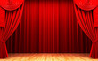 Red velvet curtain opening scene
