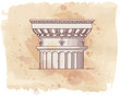 Chapiter- hand draw sketch doric architectural order
