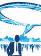 business people speech bubble