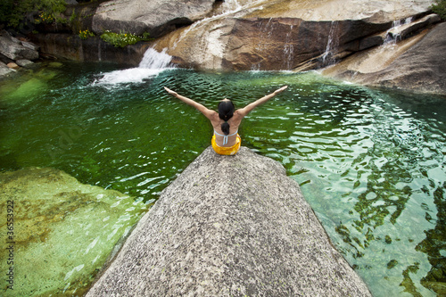 Photo: Asian woman practicing yoga. Asian woman practicing yoga.