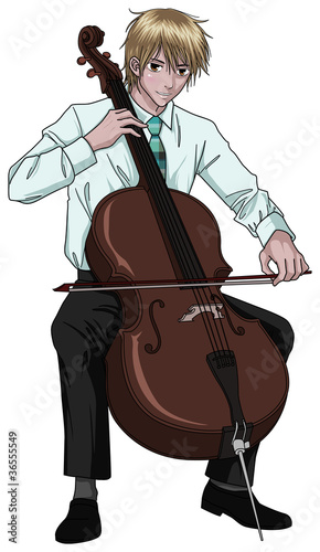 Vector: Cello Player Cello Player