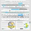 Web site template navigation elements with icons set Web site template navigation elements with icons set