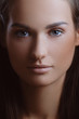 beautiful woman with health skin and natural delicate makeup