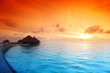 maldivian houses on sunrise - Fine Art prints