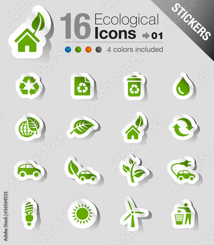 Vektor: Stickers - Ecological Icons Stickers - Ecological Icons