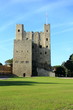 Rear view of Rochester Castle near the river Medway in Kent