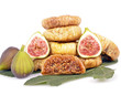 dried fig fruit on white background