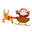 Santa with sleigh and deer