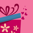 Gift box with fly hearts Gift box with fly hearts