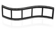 Blank film strip on white.