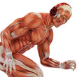 muscle man dj crouched close up