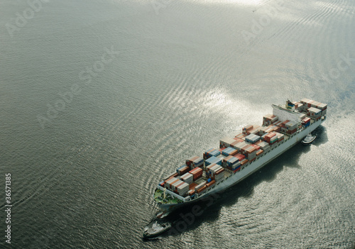 Photo: Freight Ship in Bay Freight Ship in Bay