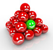 Happy Smile Face in Ball Pyramid of Sad Faces Happy Smile Face in Ball Pyramid of Sad Faces