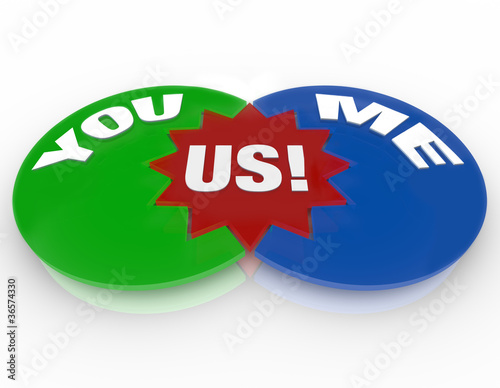 Illustration: You Me Us - Venn Diagram Relationship Love Compatibility You Me Us - Venn Diagram Relationship Love Compatibility