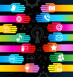 background Social Media hands