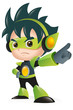 Vector: Techno Kid Mascot Pointing Techno Kid Mascot Pointing