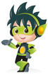 Vector: Techno Kid Mascot Greet Techno Kid Mascot Greet