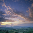 Dramatic sky over rural landscape