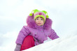 portrait happy little girl winter