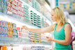 woman making dairy shopping