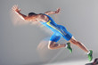 Blurred view of athlete running