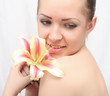 beautiful woman with flower