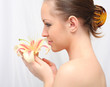 beautiful woman with flower
